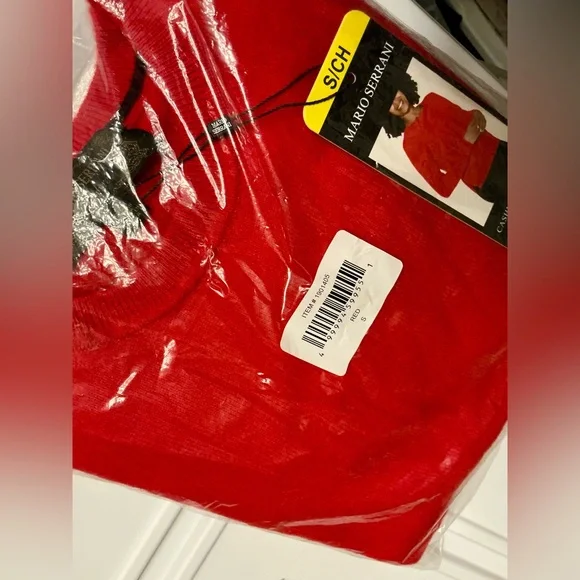 Mario Serrani Red Cashmere Crew Neck Sweater – Size S – 100% Cashmere – NWT - Picture 2 of 12